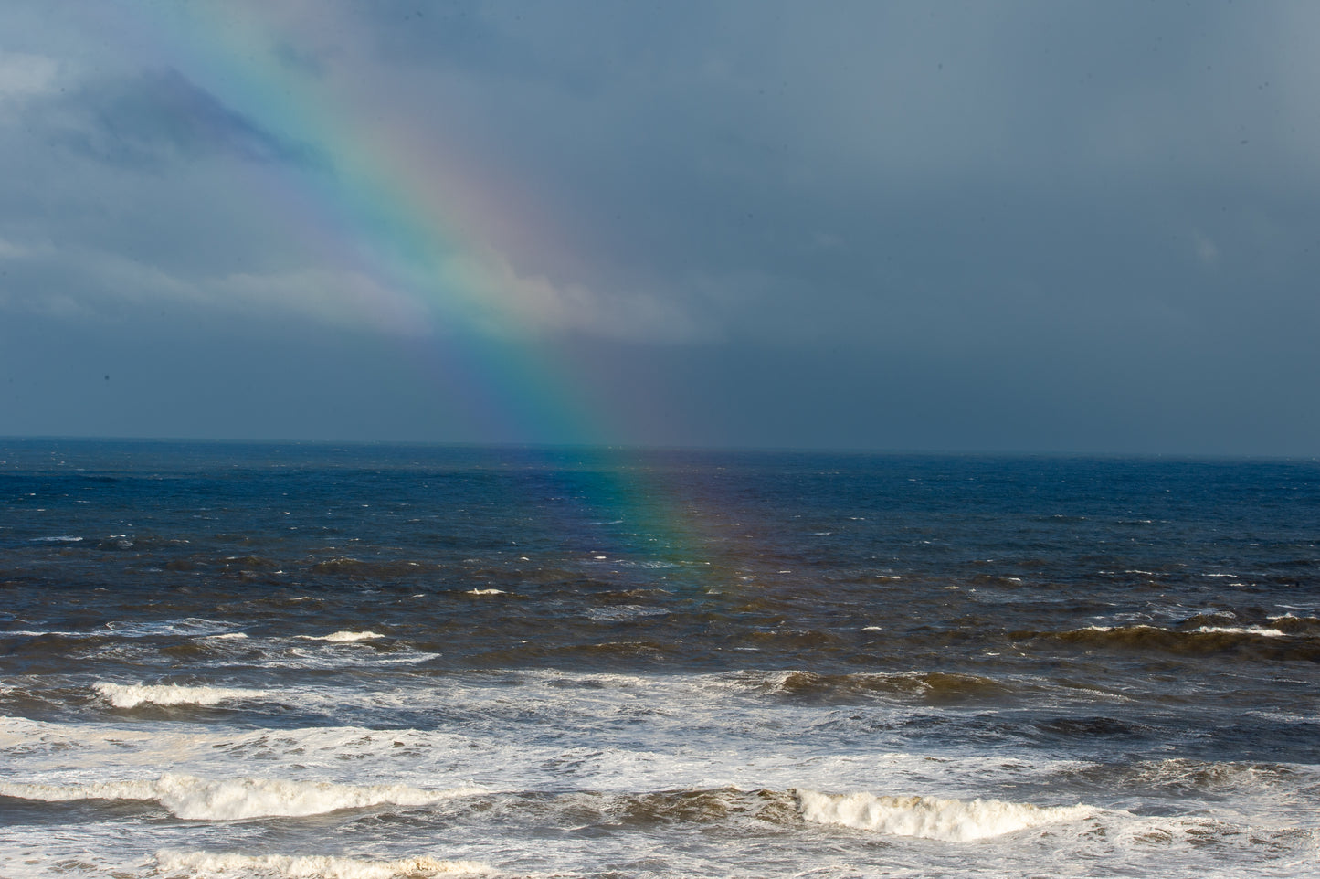 Saltburn Rainbow – Autumn Stormlight Over the North Sea